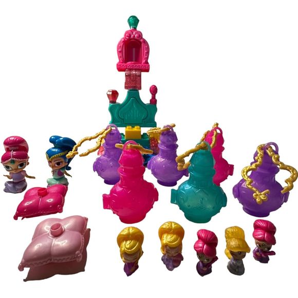 LOT Mega Bloks Shimmer & Shine Bedtime Building Set + 5 Teenie Genies + Bottles - Picture 12 of 16